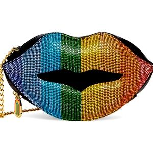 Betsey Johnson Rhinestone lips crossbody bag